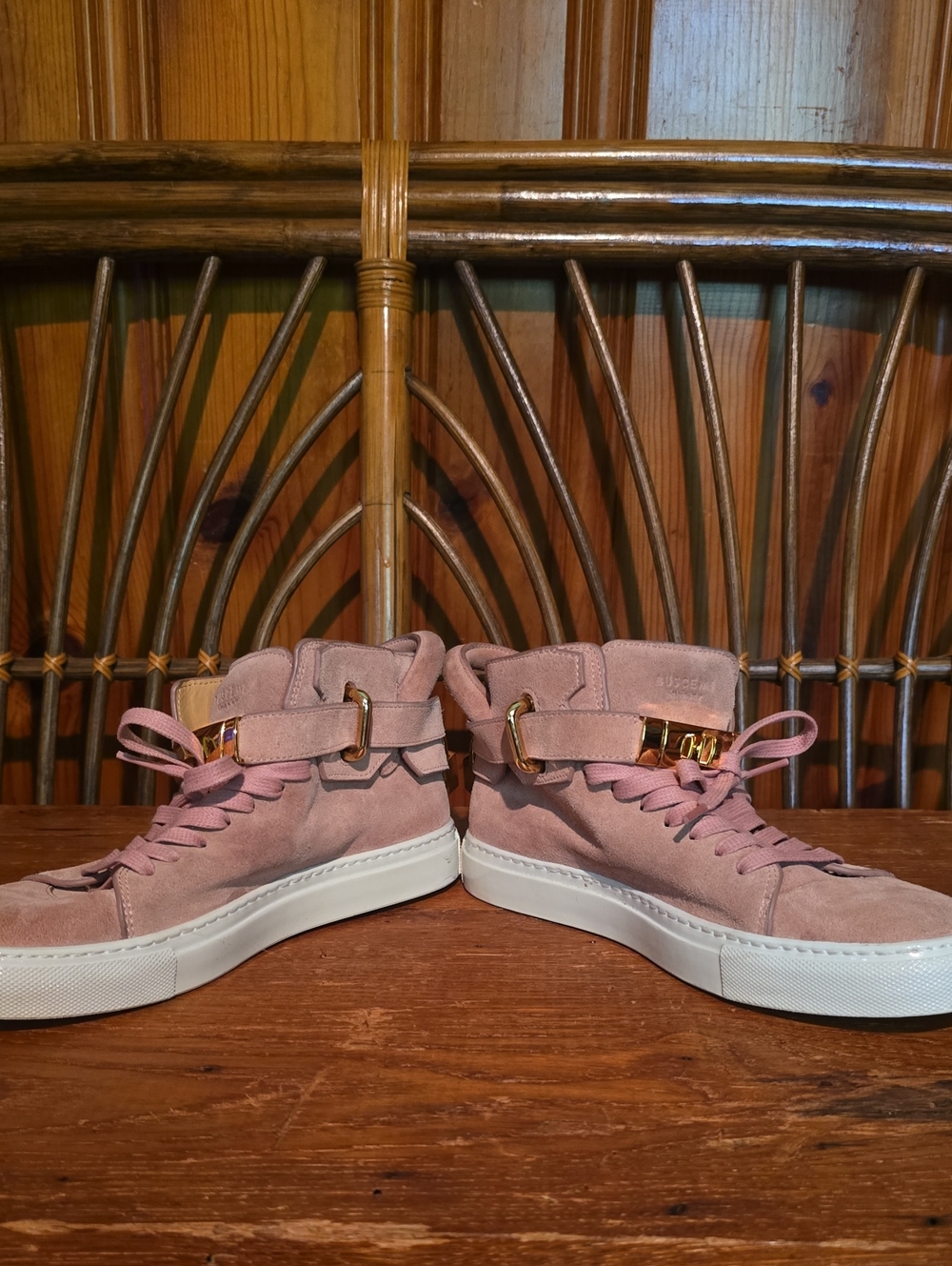 Buscemi 100MM Alta Alba Rosata Suede High Top Sneakers Size 37